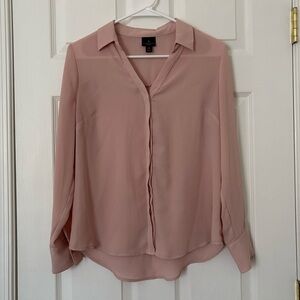 Light / Pale Pink Long Sleeve Blouse